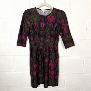 Jude Connally Monique Dress Jude Cloth Magenta Snakeskin Print Office Vibrant XS